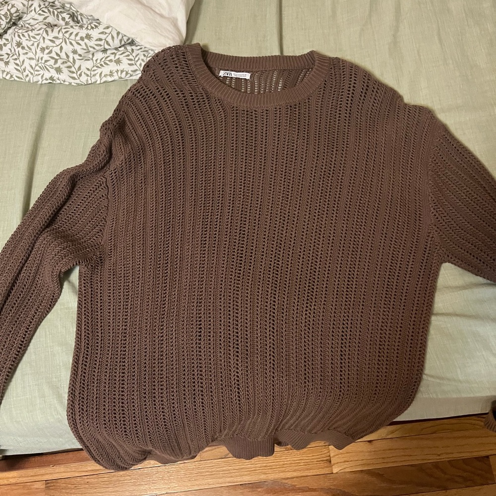 Zara Brown Knit Sweater